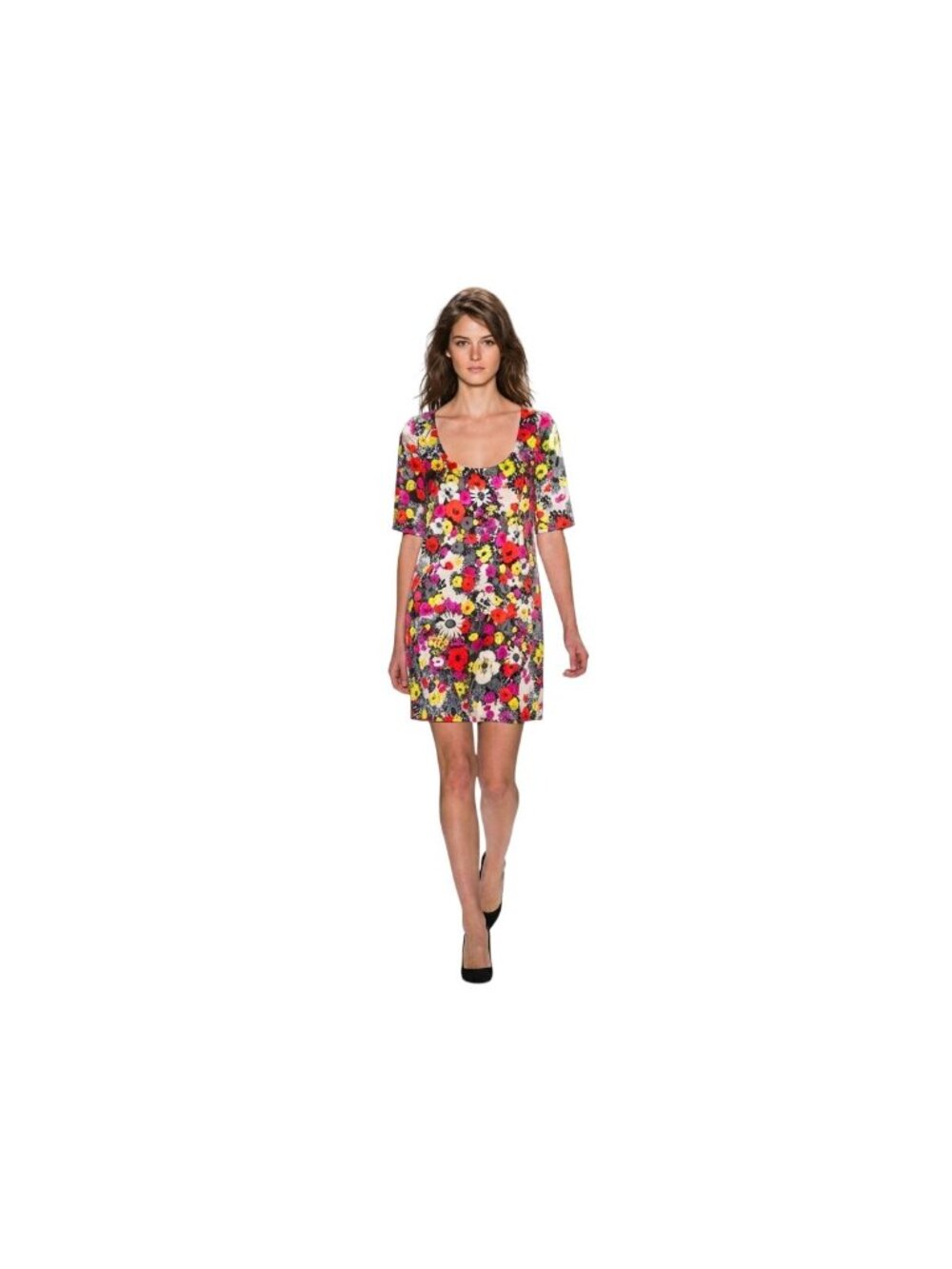 Rebecca Taylor Womens Silk Floral A Line Dress Sz 4 Short Sleeve Mini Flowy Soft